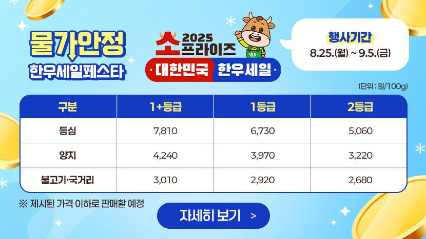 소프라이즈 2025 물가안정 한우세일페스타